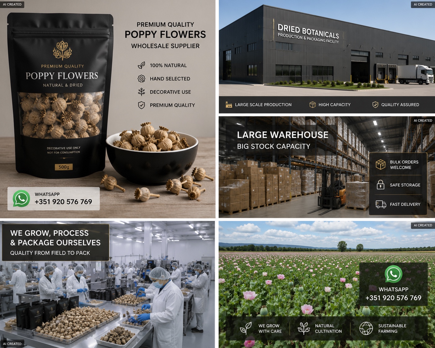Dried decorative product display